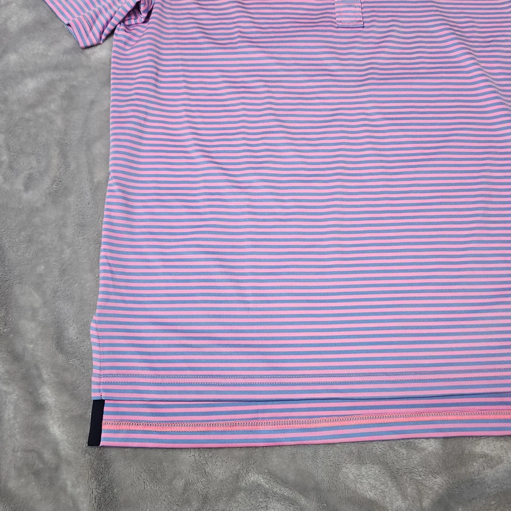 RLX Ralph Lauren Performance Golf Polo Pink Blue Striped M - Customized